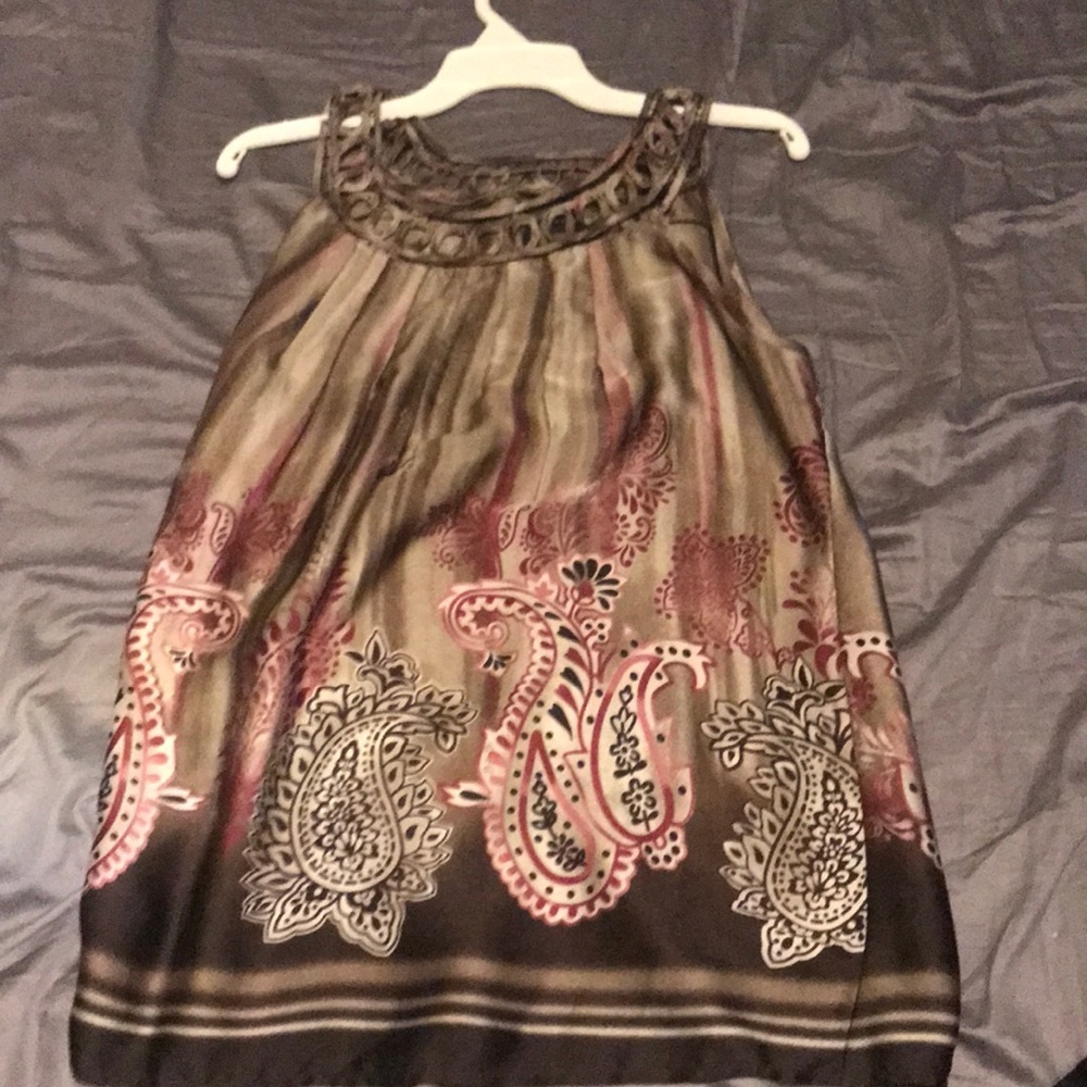 Multi colored paisley print top